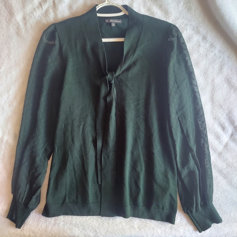 Adrianna Papell Dark Green Blouse
